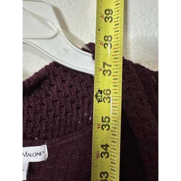 Rebecca Malone Dark Ruby Purple Knit Longline Cardigan Sweater Size XL - Picture 8 of 9